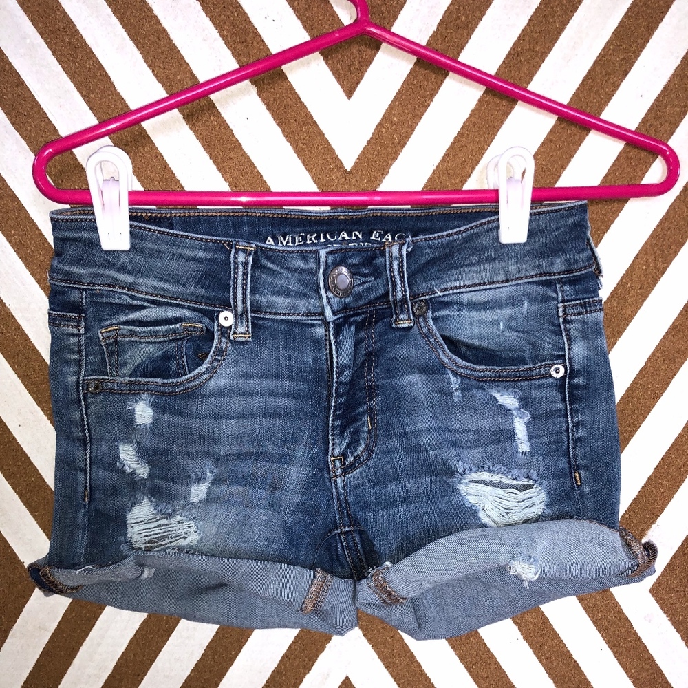 American Eagle Midi Denim Shorts